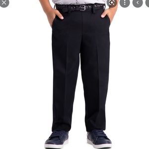 Haggar Premium No Iron Black Khaki Pants Trousers Slacks Uniform Boys 5